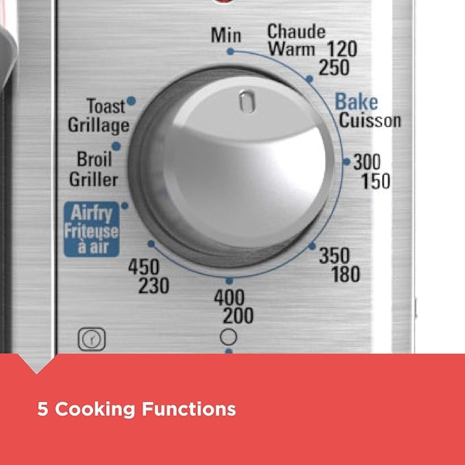 BLACK+DECKER Crisp 'N Bake Air Fry Countertop Convection Toaster Oven, XL Capacity, 8-Slice, 5-in-1, Fits 9??x 13??pan,12??Pizza, 60-Min Timer, Bake, Broil, Air Fry, Toast, Keep Warm, Stainless Steel