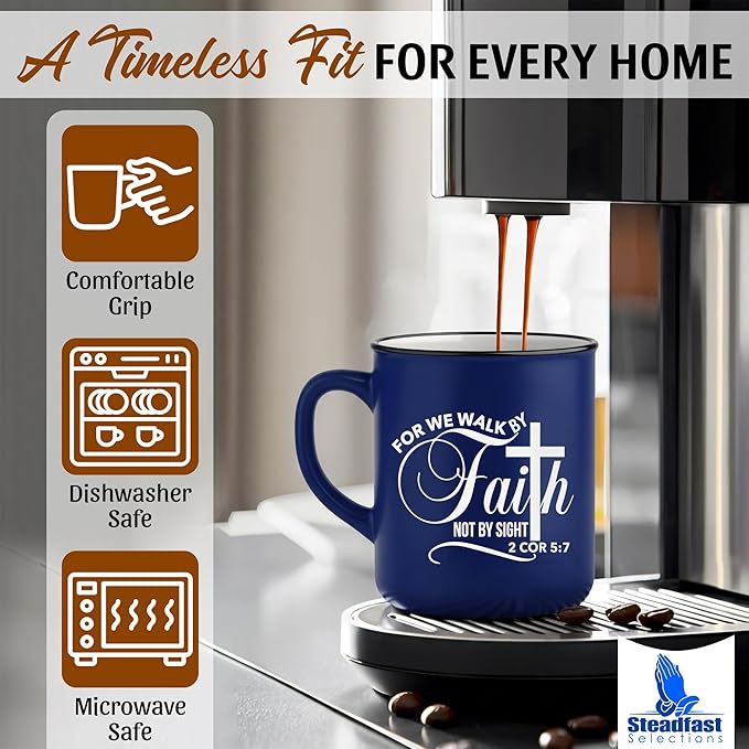 4 - Pack Inspirational Christian Coffee Mug for Women & Men - Scripture Coffee Cups with Bible Verses - Religious Coffee Mugs - Faith Based Gift Set - Ceramic Christian Mug