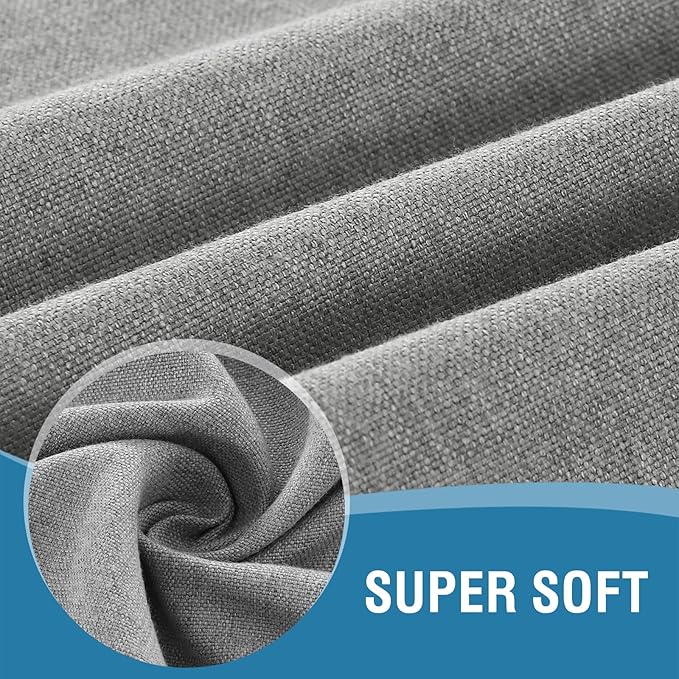H.VERSAILTEX Linen Textured Tablecloth Round 60 inch Waterproof Decorative Table Cloth Spill-Proof Linen Look Cover for Party Table Extra Soft and Thick Fabric Wrinkle Free, Heather Gray