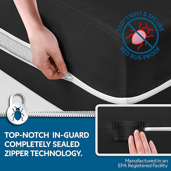 Guardmax Jersey Knitted RV Size Zippered Mattress Encasement - Waterproof & Bed Bug Proof Mattress Protector - Comfortable, Soft, and Noiseless Zippered Bedding - Dust Mite Proof (48 x 75 x 10)