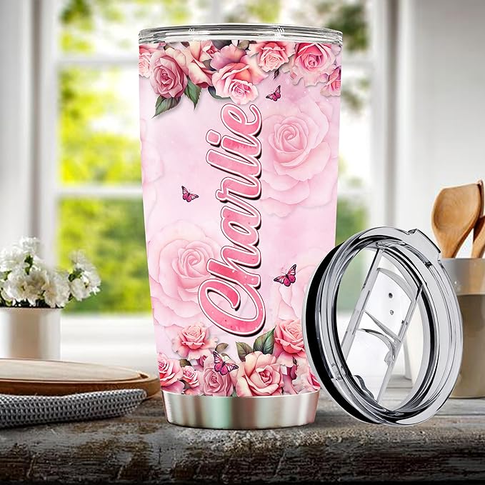 WONWIX Personalized Sunbathing Gift for Women, Summer Vibes Gifts For Girls Daughter Wife, Insulated 20oz Stainless Steel Travel Mug Beach Lover Tumblers, Christmas Birthday Mother's Day,Valentine