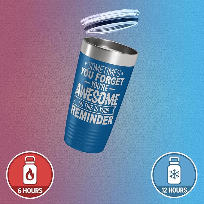Spotted Dog Company Inspirational Tumbler, Inspirational Gifts for Men Dad Father Wife Sister Women, Birthday For Him Her, You?셱e Awesome Tumbler, Teacher Coworker Gifts 20oz Royal Blue