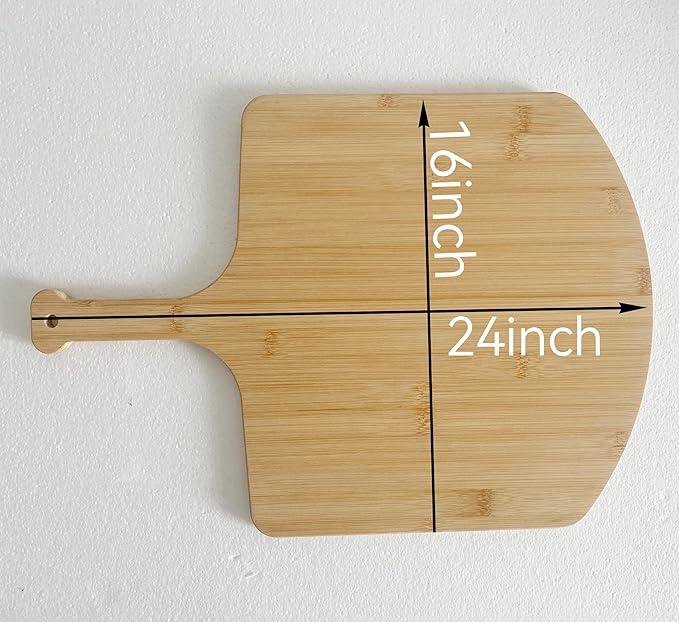 SWEIBIAI Pizza Board Pizza Peel Bamboo Pizza Cutting Board20 X16 Wood Pizza Serving Board For Kitchen Charcuterie Board