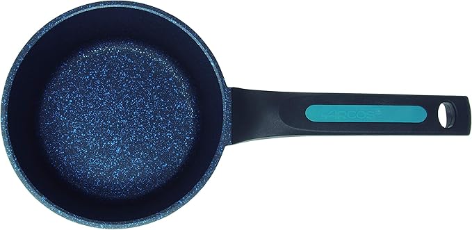 Arcos Non-stick Saucepan 16 cm, Cast Aluminium, Suitable for All Kitchens, Ergonomic Handle, Energy Saving, Dishwasher, Black/Blue, Thera Series