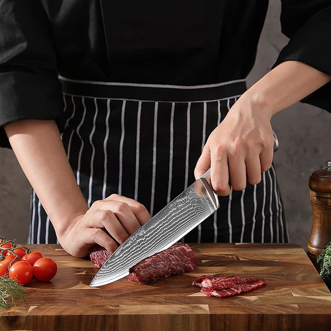 Wakoli EDIS 5-Piece Damascus Kitchen Knife Set ??Professional Kitchen Knives with VG10 Core, 67-Layer Damascus Steel Blades and Ergonomic Pakkawood Handles ??Premium Chef Knife Set in Gift Box