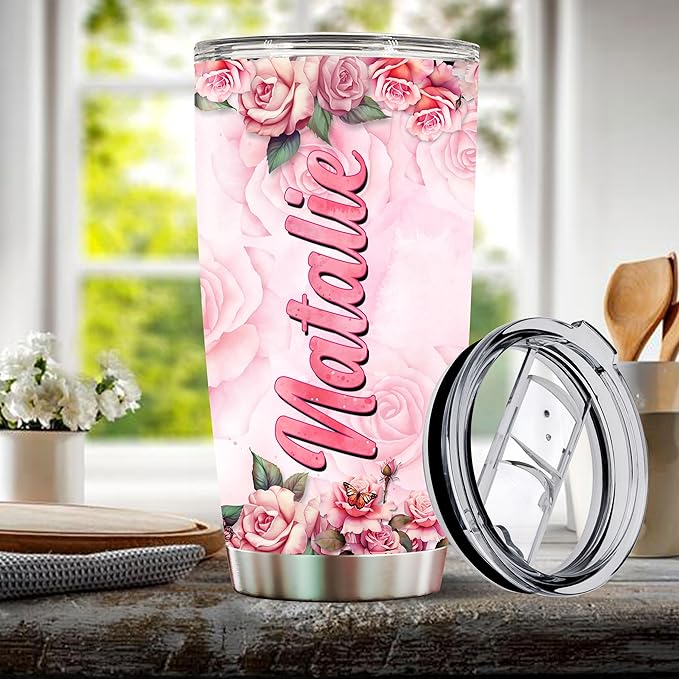 WONWIX Personalized Skiing Gifts for Women Insulated 20oz Stainless Steel Tumbler Mug Coffee Cup Water Bottle, Great Christmas, Birthday, Mother's Day Valentine Gift for Wife, Daughter, Mom, Girls