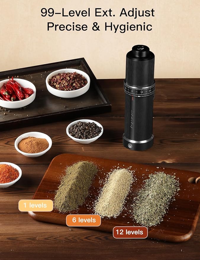 Manual Pepper Grinder & Pepper Mill - Heavy-Duty All-Metal Construction with External Adjustment, Premium Mechanical Design for Home & Restaurant Use