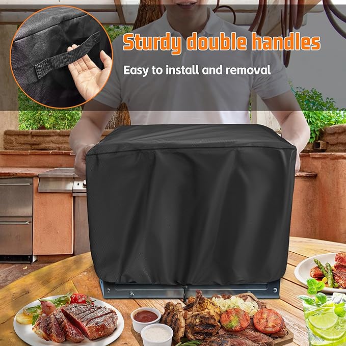 Infrared Grill Cover Black for Big H0RN Outdoors Portable Infrared Gas Grill, Heavy Duty Waterproof Protective Cover for Steak Cooker, Barbecue Propane Oven, Salamander Broiler