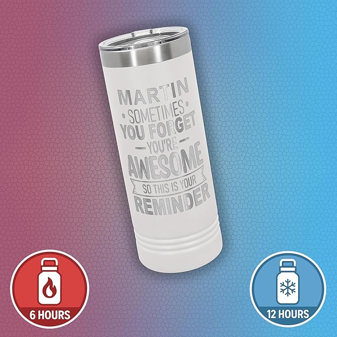 Personalized Inspirational Tumbler, Inspirational Gifts for Men Dad Father Wife Sister Women, Custom Birthday For Him Her, Customized You?셱e Awesome Tumbler, Teacher Coworker Gifts 22oz White