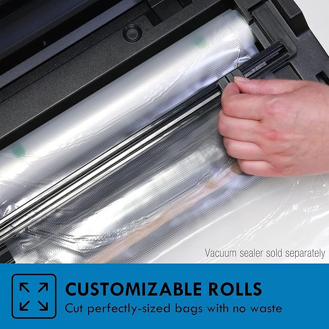 Kenmore Vacuum Sealer Bags - Food Sealing Plastic Rolls 3-8x10, 4-8x20, 11x16 size bolsas, Airtight Packaging Fresh Vegetable, Sous Vide & Meat Storage For Travel, BPA Free Heavy Duty Precut Bags