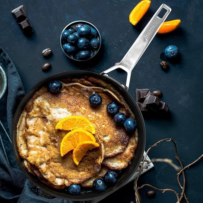 MsMk Nonstick Frying Pan, 12 1/2 Inch Titanium and Ceramic Nonstick Large Skillet Pan, Sturdy and Durable Skillet Nonstick, for Various Stove Type, Oven Safe to 700째F Pan for Cooking, Dishwasher Safe