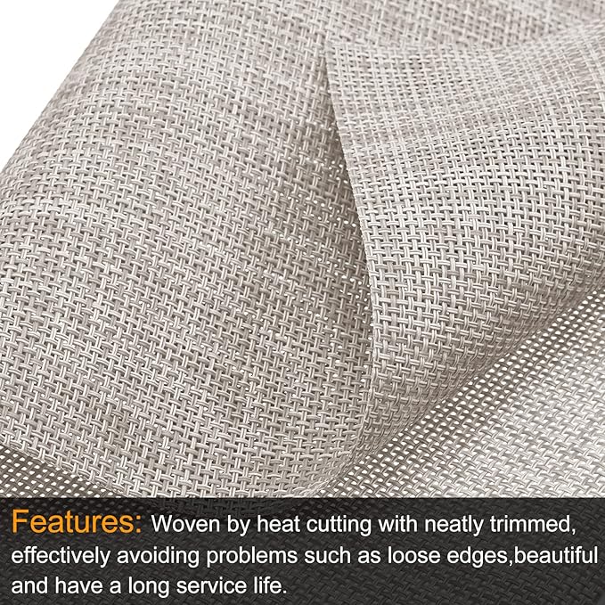 uxcell Place Mats, 450x300mm Table Mats Set of 2 PVC Washable Woven Placemat Beige