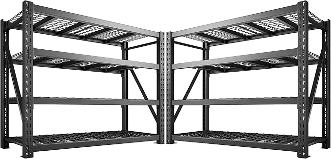Bepatio 11000LBS Garage Shelving Heavy Duty Storage Shelves Adjustable 4-Tier Metal Shelving Uints Heavy Duty Industrial Shelves for Garage, Warehouse Basement Storage Room 24" D 횞 60" W 횞 72" H