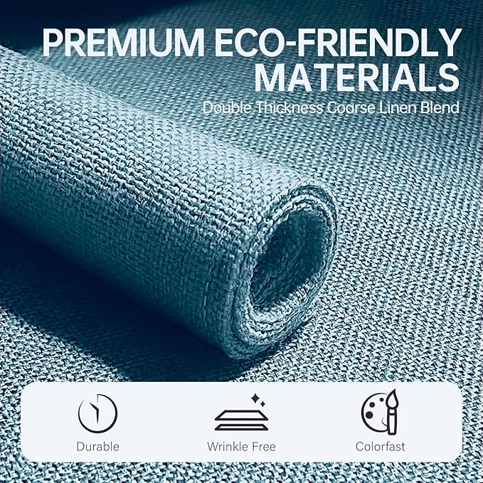Blue Forest | Rectangular Faux Linen Placemats Set of 8 | Dual- Layered Thickened for Durability | Heat Resistant | Machine Washable | Wrinkle Free for Easy Care Indoor/Outdoor Use - Sky Blue