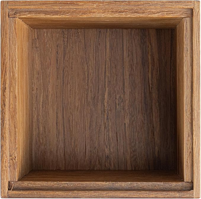 Restaurantware Eco Display 4 Inch x 4 Inch x 3.25 Inch Bamboo Condiment Container 1 Small Spice Box - Chip-Resistant For Seasoning Spices Condiments Natural Bamboo Bamboo Organizer Box