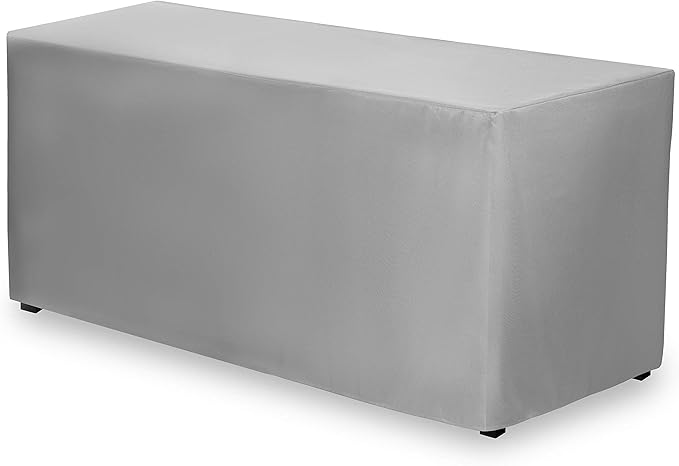 Gee Di Moda Fitted Tablecloth - 72 x 30 Inch Silver Floor-Length Fitted Table Cloth for 6 Foot Rectangle Table, Heavy Duty Washable Fabric for Parties, Dinner, Weddings, Baby Shower & Trade Show