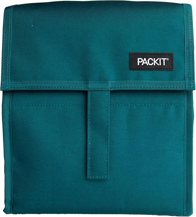 PackIt짰 Freezable Lunch Bag, Deep Teal, Built with ECOFREEZE짰 Technology, Foldable, Reusable, Zip and Velcro Closure with Buckle Handle, Designed for Work Lunches and Fresh Lunch On the Go