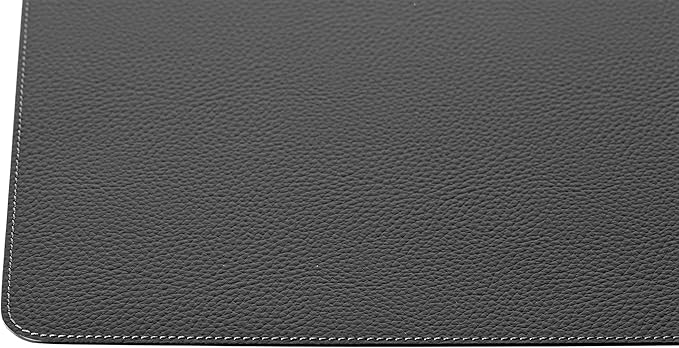 Nikalaz Set of 6 Placemats Made of Recycled Leather (18"x13", Black)