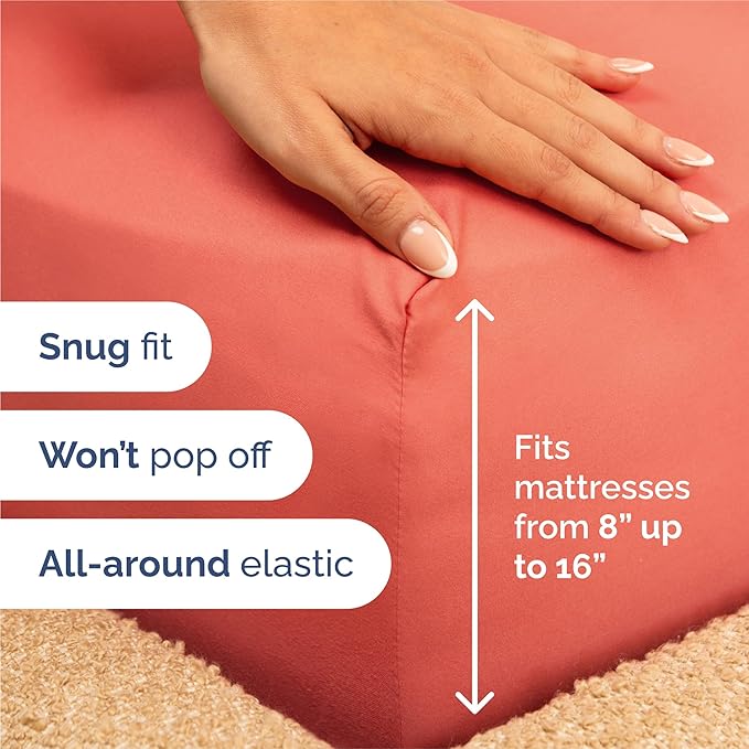 King 6 Piece Sheet Set - Cooling & Breathable Bed Sheets - Hotel Luxury Bed Sheets for Women, Men, Kids & Teens - Comfy Bedding with Deep Pockets & Easy Fit - Soft and Wrinkle Free - King Coral Sheets