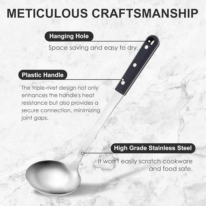 Pleafind 4-Pcs Cooking Utensils Set, Stainless Steel Kitchen Utensils, Mirror Polished Kitchen Essentials Set Include Wok Ladle, Slotted Spoon, Wok Spatula 竊냆lotted Spatula, Dishwasher Safe