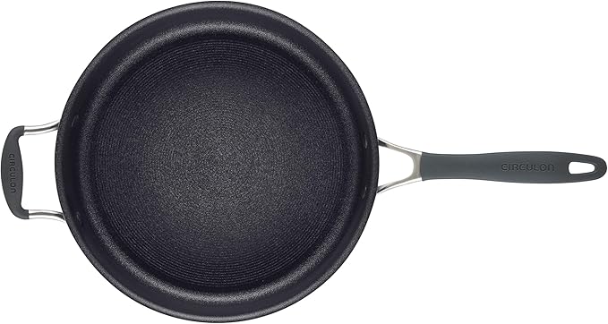 Circulon A1 Series with ScratchDefense Technology Nonstick Induction Saut챕 Pan with Helper Handle and Lid, 5 Quart, Graphite