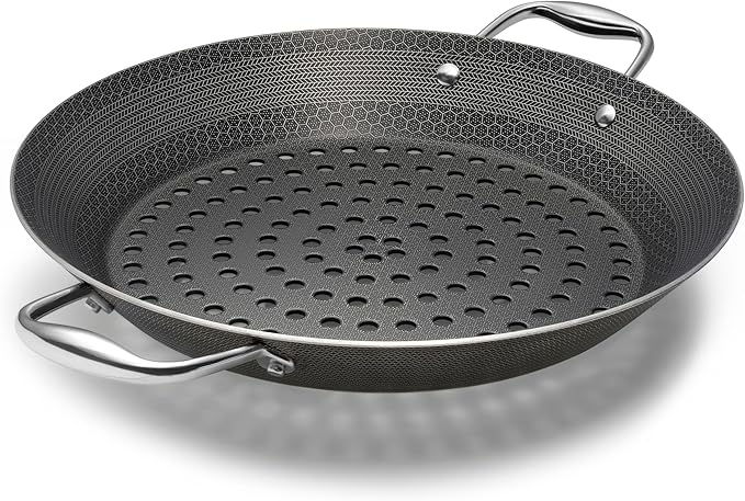 HexClad Hybrid Nonstick BBQ Grill Pan, Dishwasher-Friendly, BBQ and Oven-Safe Up to 900째F
