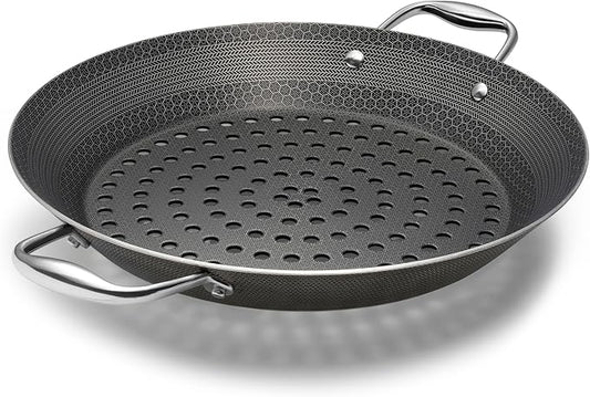 HexClad Hybrid Nonstick BBQ Grill Pan, Dishwasher-Friendly, BBQ and Oven-Safe Up to 900째F