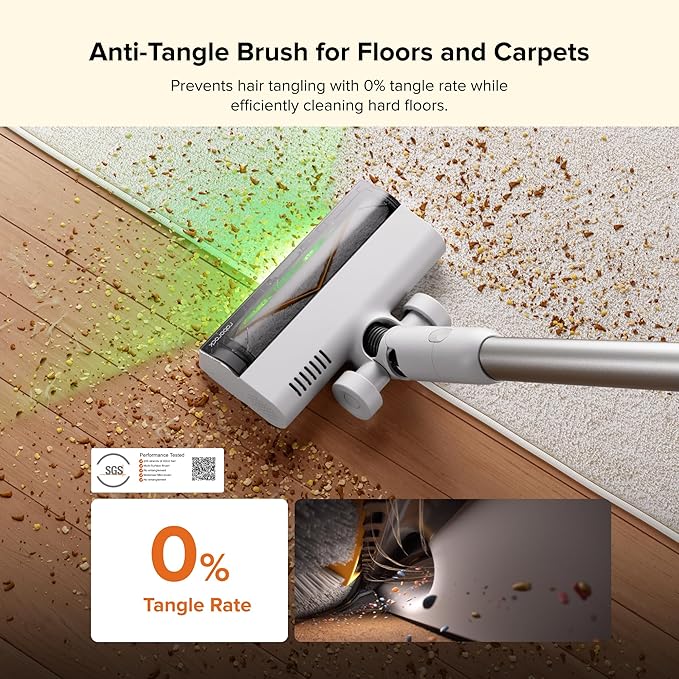 roborock H60 Hub Cordless Stick Vacuum Cleaner with Auto-Empty Dock, 115AW Suction for Carpets and Hard Floors, Vacuum Cleaners with 60-Min Runtime, Anti-Tangle Brush, 140째 Green LED Dust Detection