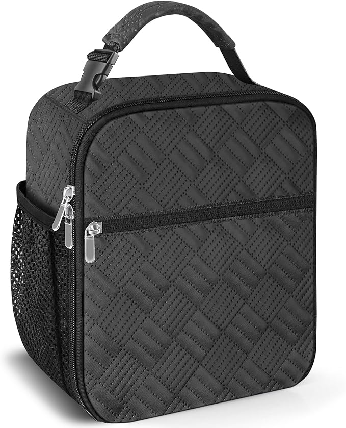 esouler Lunch Box for Men Women Adults Small Insulated lunch Tote Bag for Work Picnic Beach- Freezable Cooler Bag portable Lunch box (Gray)