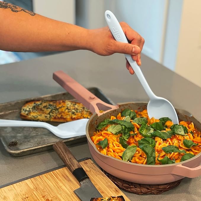 GIR: Get It Right Silicone Spoon - Non-Stick Heat Resistant Silicone Kitchen Spoon for Mixing, Serving, Cooking, and More - 13 Inch, Navy