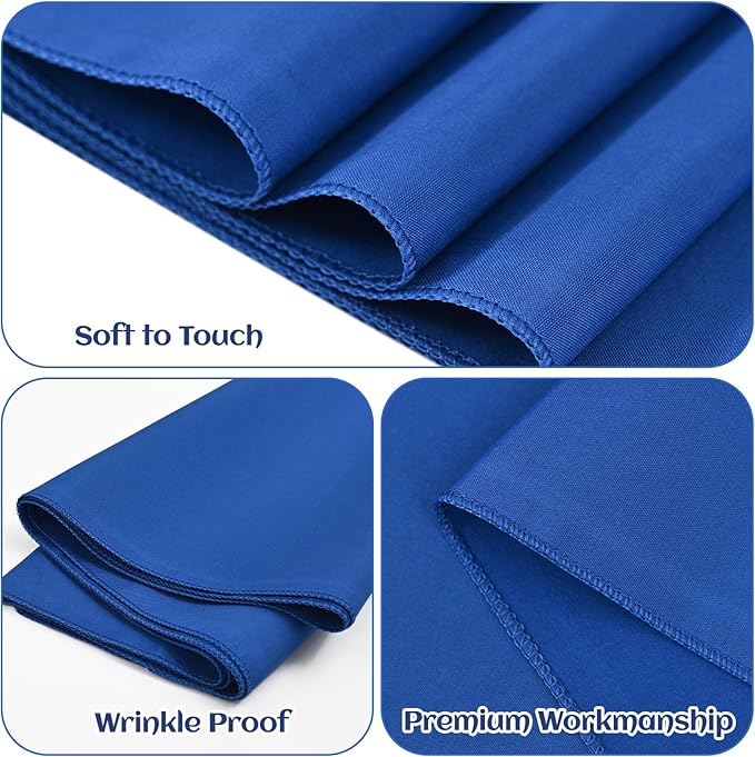 12 Pack Royal Blue Table Runner 9 FT Polyester Table Runners,12x108 inch Rustic Farmhouse Table Runner, Washable and Reusable Table Runners for Wedding Birthday Parties Banquet Table Decorations