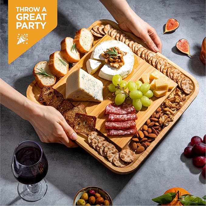 Personalized Charcuterie Board - Custom Engraved Bamboo Cheese Board Set for Couples, House Warming Gifts New Home, Wedding, Bridal Shower, Birthday Gifts for Women, Anniversary, New Year Gift