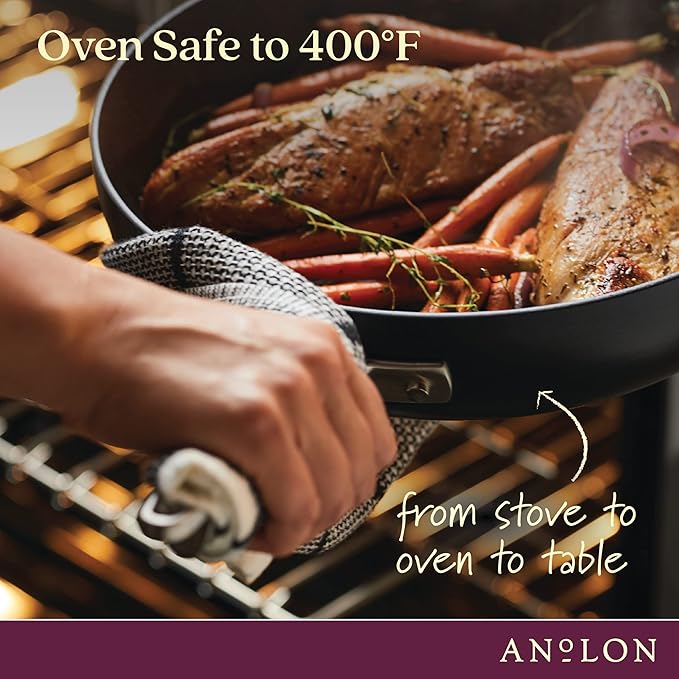 Anolon Advanced Home Hard Anodized Nonstick Frying Pan, 8.5 Inch ??Small Non Stick Egg Pan, Durable Nonstick Skillet - Onyx