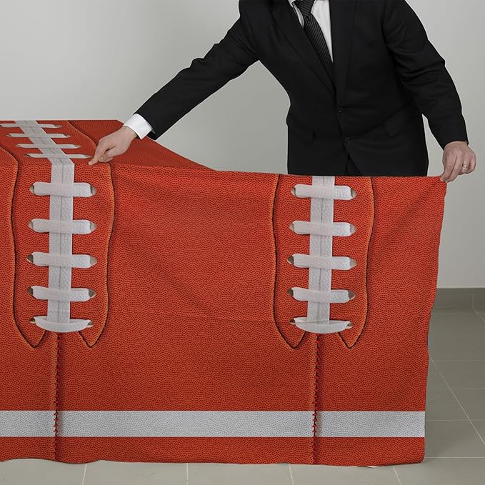 Gatherfun 2-Pack Football Decorations ??Touchdown Tablecloth Set, 54x108 Disposable Plastic Covers for Game Party, Birthday Party & Football-Themed Favors