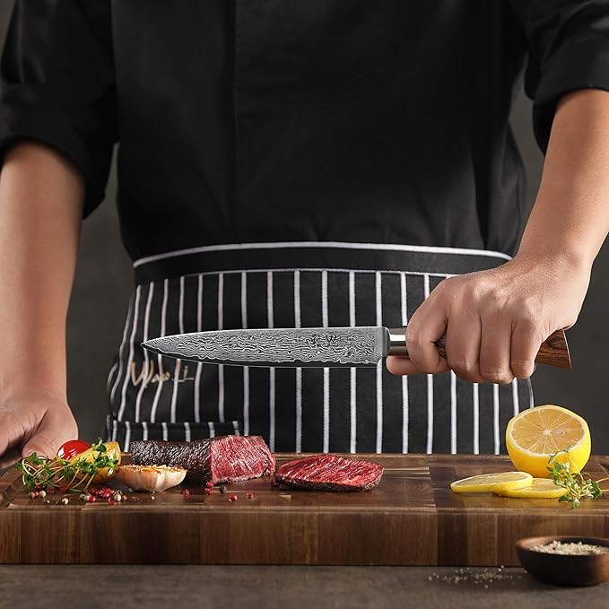 Wakoli EDIB Pro 6-Piece Damascus Knife Set ??Professional Chef Knives Set with VG10 Core Blades, 67-Layer Damascus Steel and Ergonomic Pakkawood Handles ??Premium Kitchen Knives in Elegant Gift Box