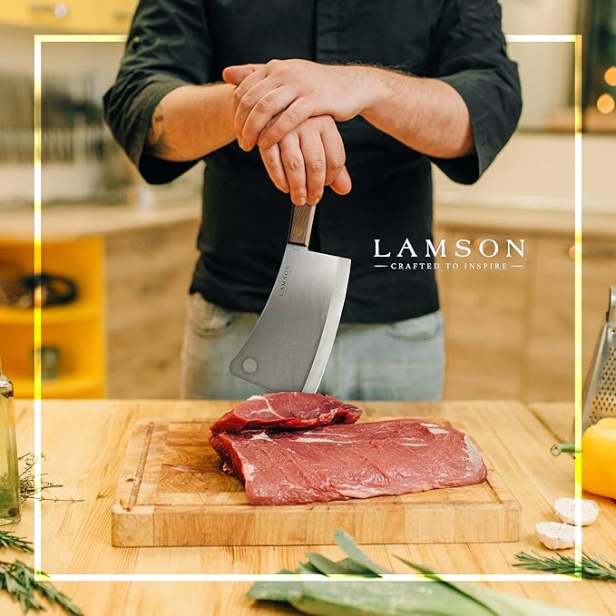 Lamson 7.25" Heavy Duty Meat Cleaver with Walnut Handle