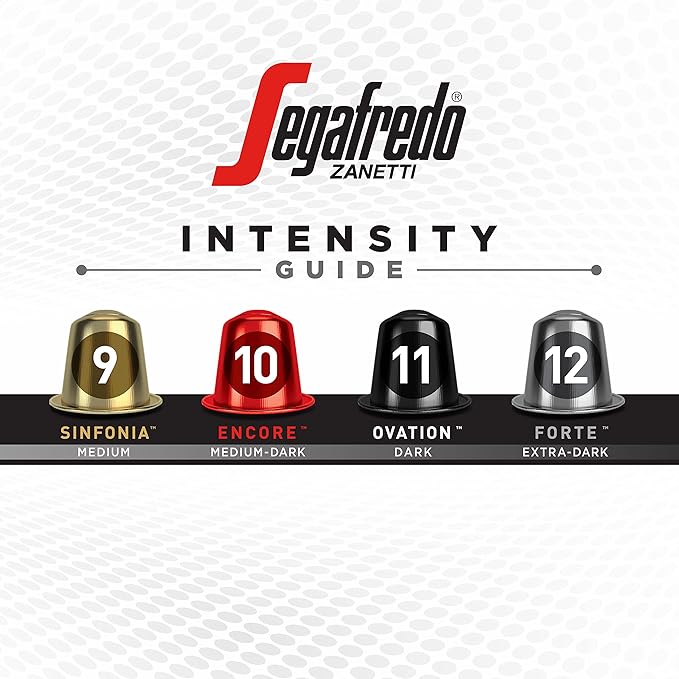 Segafredo Zanetti Espresso Capsules ??Aluminum Pods for Nespresso Original Machines ??Medium-Dark Roast Premium Espresso with a Rich Aroma ??Balanced, Intensity 10 ??Encore, 10 Count