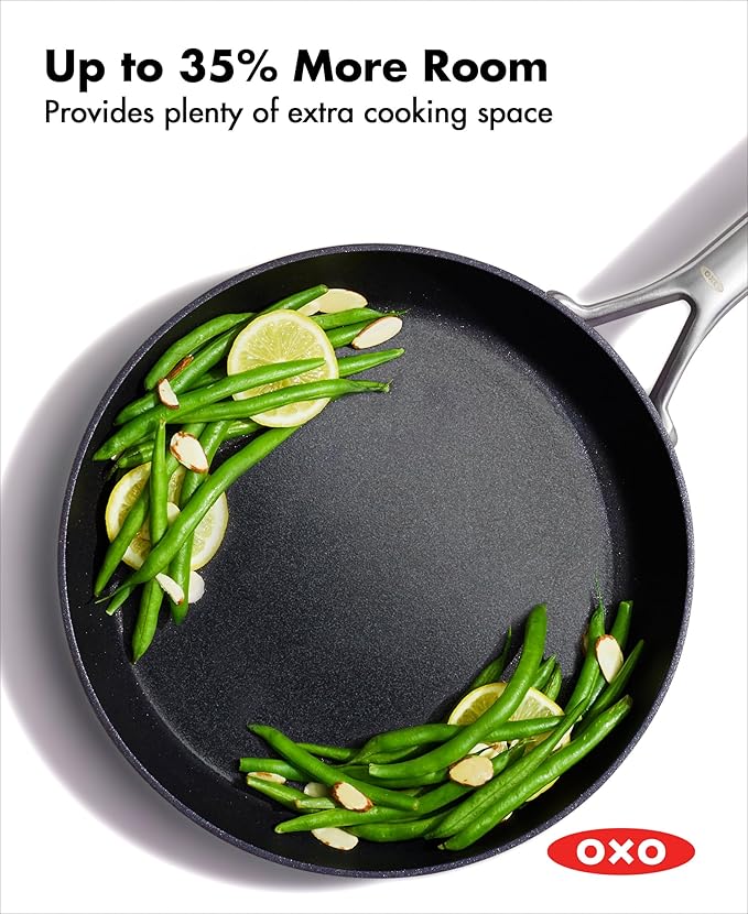 OXO Professional 5 Piece Cookware Pots and Pans Set, Hard Anodized Ceramic Nonstick PFAS-Free, Stainless Steel Handles, Induction Suitable, Diamond Reinforced Coating, Dishwasher and Oven Safe, Black