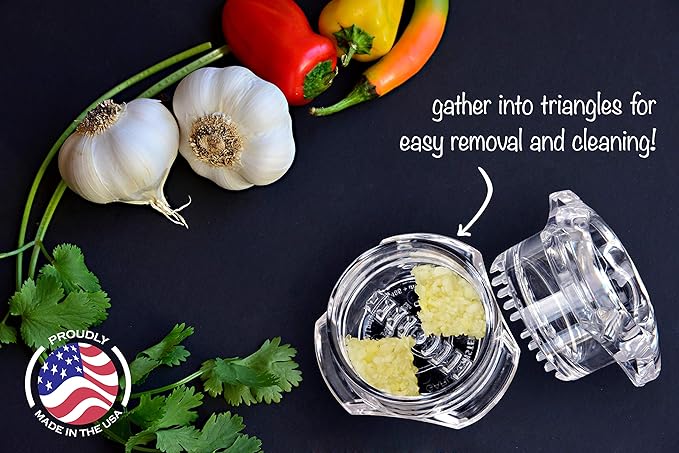 Nextrend Garlic Twister 4th Gen ??Garlic Mincer & Garlic Press in One, for Ginger, Herbs, Nuts & more, BPA-Free, Dishwasher Safe, 3?? Clove Capacity - Green