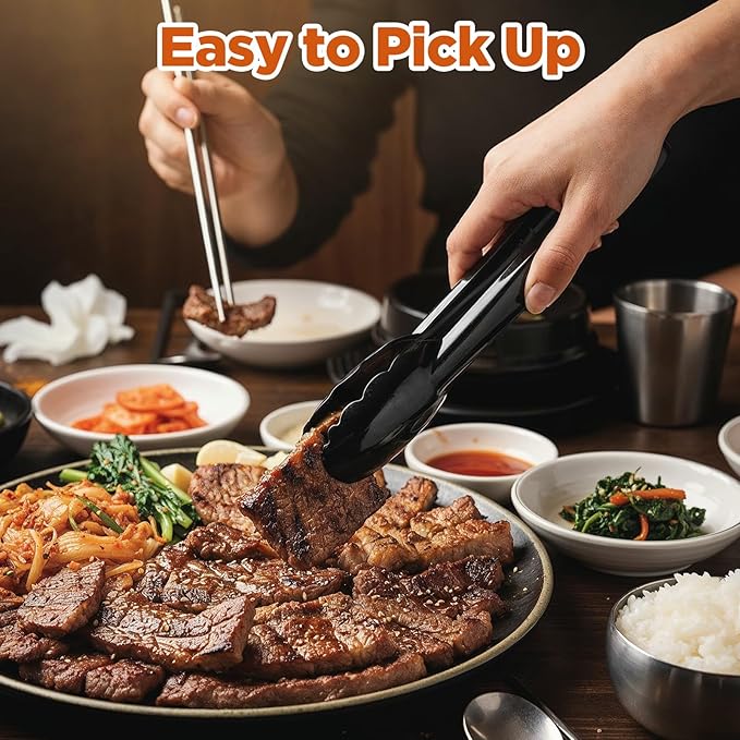 36 PCS Disposable Serving Utensils, Black Plastic Spoons Forks Tongs 12 Set Heavy Duty Party Utensils Set for Restaurant Buffet Wedding Banquet Dinner Party Salad Soup Noodles