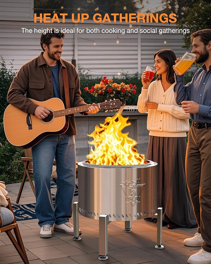 YEFU Stand for Solo Stove Accessories: Adjustable 19-27 inch Fire Pit Stand for Solo Stove Bonfire Yukon and More Outdoor Fire Pit - Fire Pit Accessories for Outside Patio Camping Backyard