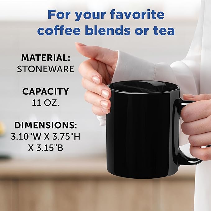 DISCOUNT PROMOS Ceramic Mugs ??11 oz. Set of 10, Personalized Bulk Pack, Perfect for Hot or Iced Drinks, Gaming ??Black