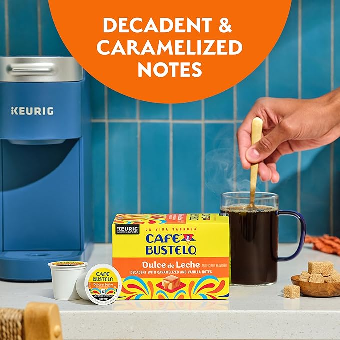 Caf챕 Bustelo Dulce de Leche Artificially Flavored Coffee, 10 Ct. K-Cup pods (Pack of 6)