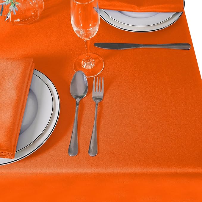Cupuamon Rectangle Tablecloth 60x120 inch Washable Polyester Fabric Table Cloth for Wedding Party Dining Banquet Decoration（60x120, Orange）