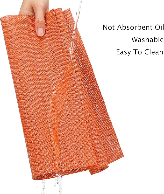 Myir JUN Table Runner, Vinyl Table Runner Indoor 55 Inch Long Arbitrarily Cropped Runner for Table Heatproof for Home Party (Orange, 12 x 55 inch)