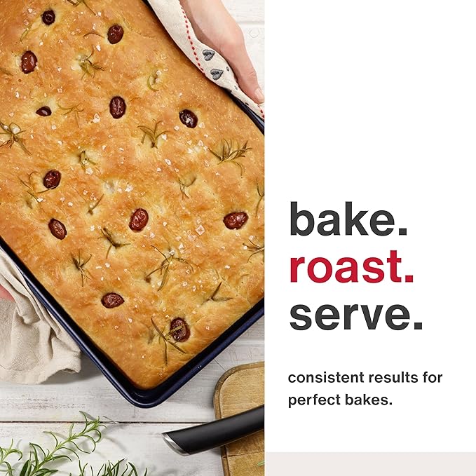 Zyliss E980191 Non-Stick Baking Tray | Carbon Steel | Dark Blue | Baking Tin/Bakeware/Roasting | Dishwasher Safe | 5 Year Guarantee