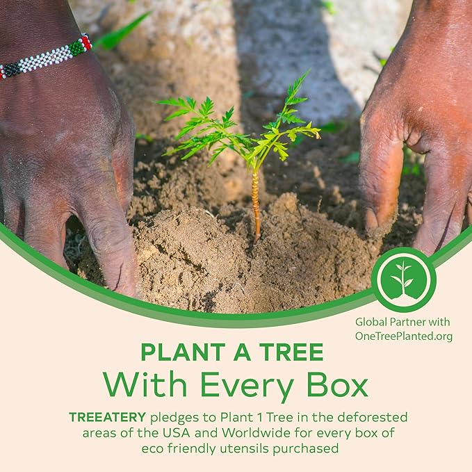 Compostable Cutlery Set, Plant-Based Compostable Utensils Disposable, Dishwasher-Safe Compostable Silverware, 380-Piece Disposable Cutlery, Plant a Tree with Every Box, Ivory White