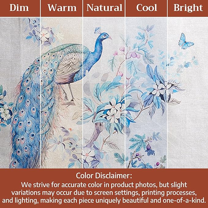 Maison d' Hermine Placemat 100% Combed Cotton Premium Cloth Placemats 13"x19" Washable Place Mats, Home, Kitchen, Dining, Cocktail Parties & Camping - Peacock Utopia (Set of 4)