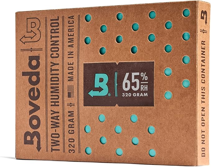 Boveda 65% Two-Way Humidity Control Pack For Aging & Long-Term Storage in Large Plastic & Wood Boxes ??Size 320 ??Single ??Moisture Absorber ??Humidifier Pack ??Individually Wrapped Hydration Packet