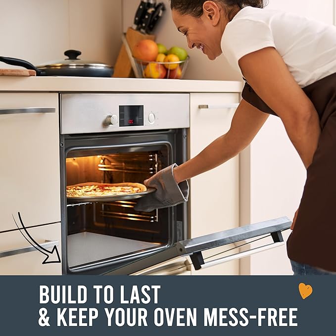 Non Stick Oven Liners for Bottom of Oven, 3 Pack Large Heavy Duty Mats, 17??x 25??BPA and PFOA Free Reusable Mat for Toaster Electric Gas Stove Microwave Charcoal or Gas Grills (Silver)